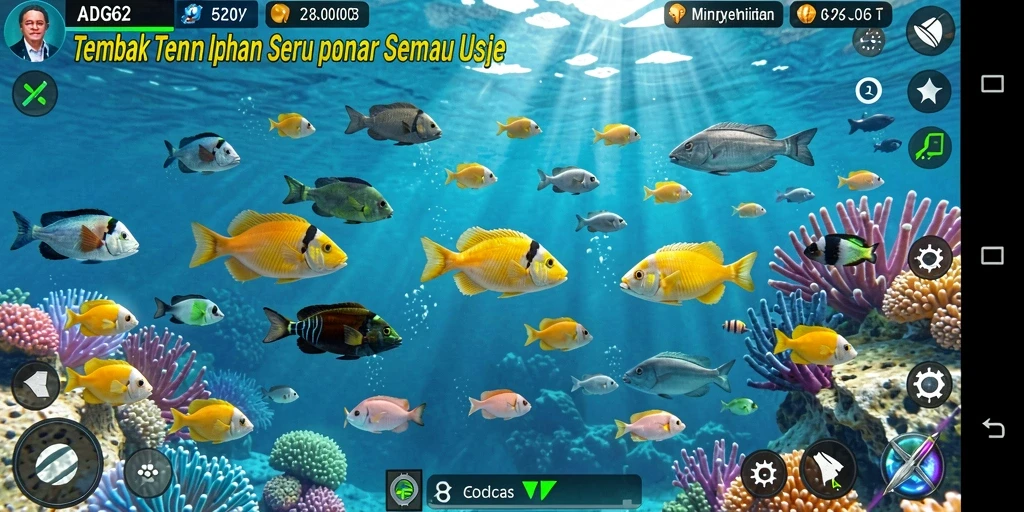 Gameplay seru ADG62 saat berburu ikan.