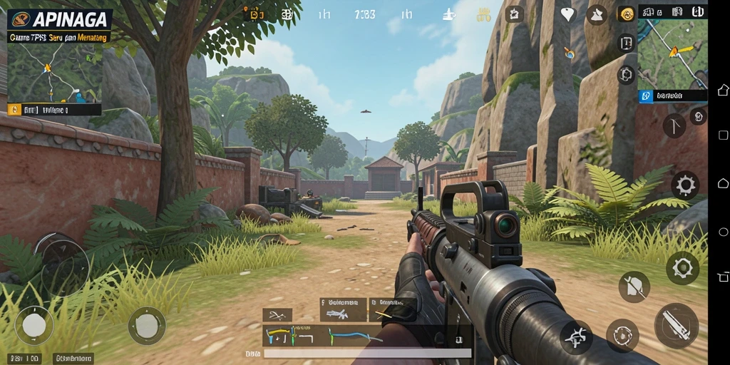 Screenshot gameplay APINAGA yang menampilkan aksi TPS mendebarkan.