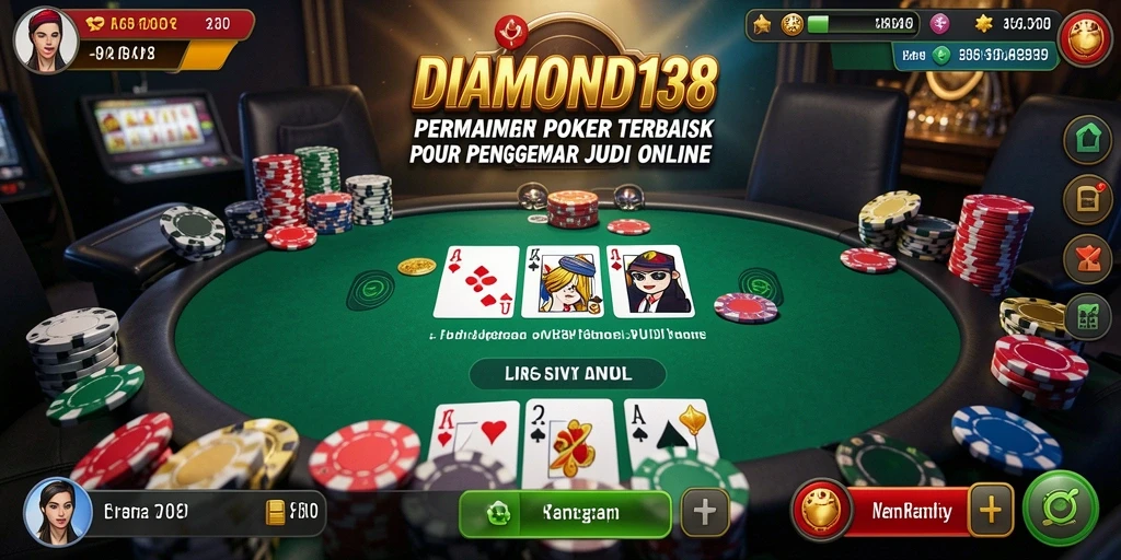 Tampilan gameplay poker yang mendebarkan dari DIAMOND138.