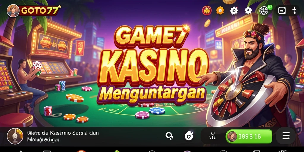Tampilan screenshot utama GOTO77 menunjukkan permainan Kasino yang mendebarkan.