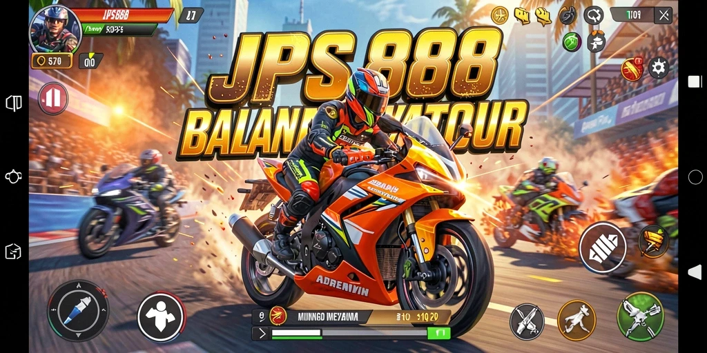 Gameplay JPS888 yang mendebarkan dalam balapan motor.