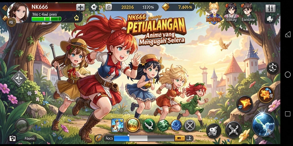Tangkapan layar <strong>NK666</strong> menampilkan aksi seru dalam pertempuran anime.