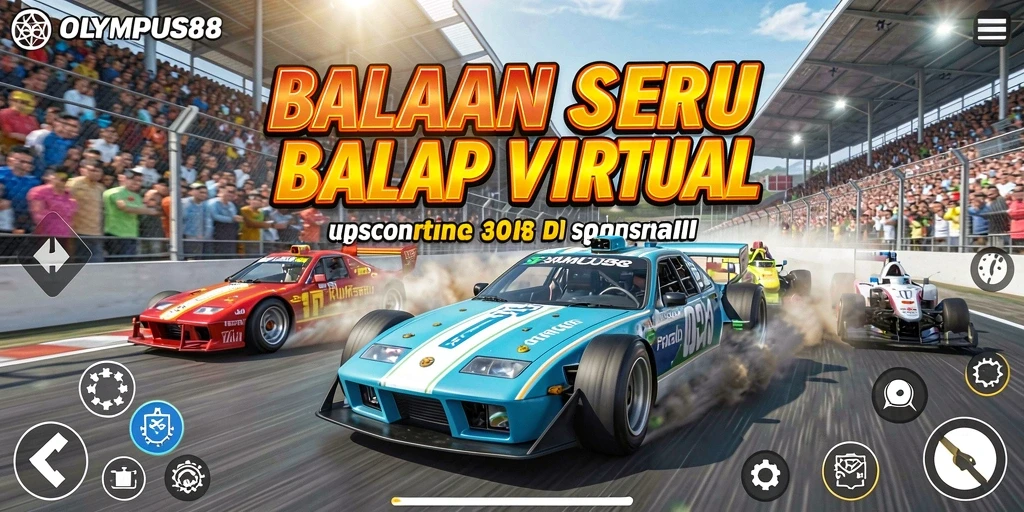 Screenshot OLYMPUS88 yang menampilkan aksi balap yang mendebarkan.