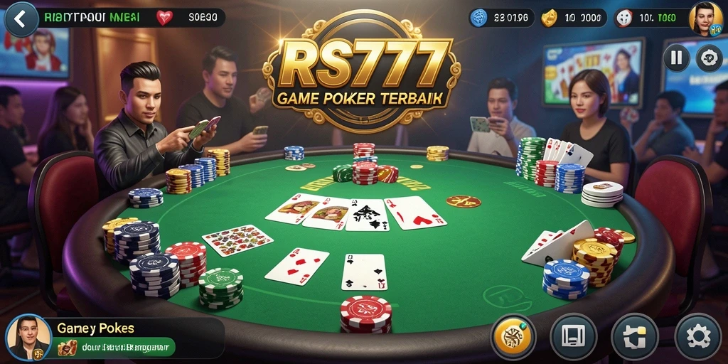 Gameplay seru dalam RS777, permainan Poker yang mendebarkan.