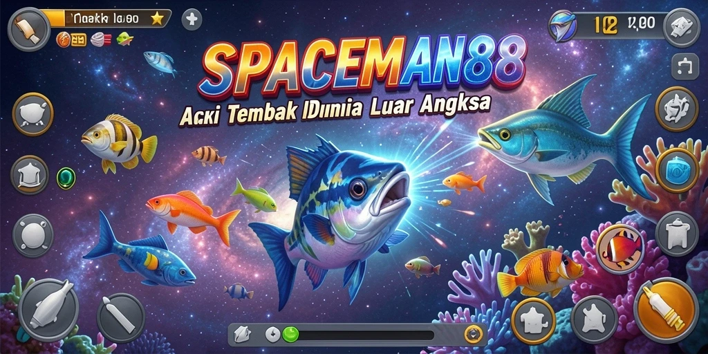 Tampilan gameplay SPACEMAN88 yang menegangkan saat menembak ikan.