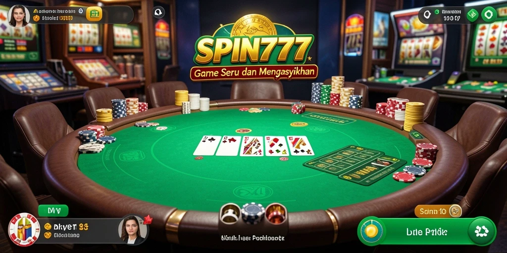 Screenshot gameplay SPIN777 yang menampilkan aksi poker seru.