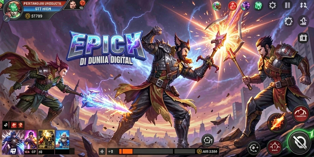 Screenshot gameplay ST789 yang penuh aksi dan pertarungan mendebarkan.