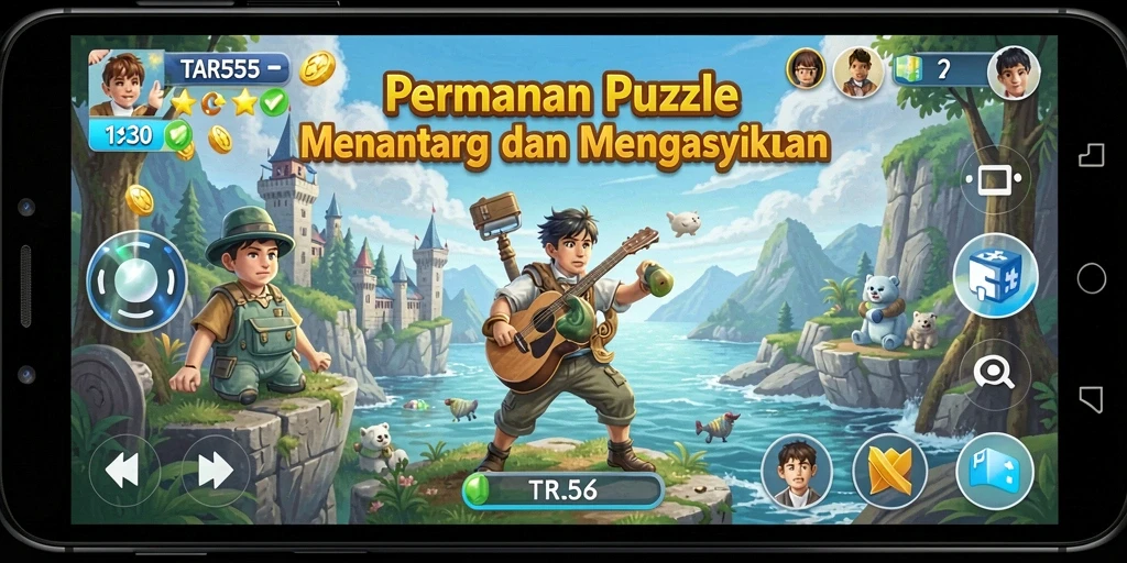 Screenshot TAR555 menampilkan gameplay puzzle yang menantang dan desain menarik.