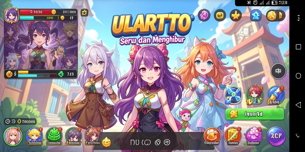Tampilan gameplay ULARTOTO yang penuh warna dan aksi.