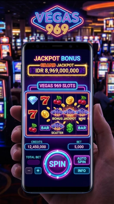 Tampilan aplikasi vegas969 dengan banyak pilihan kategori.